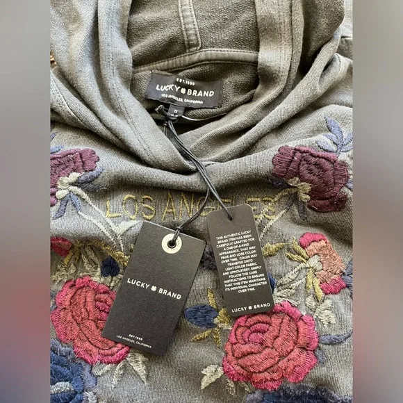 Lucky Brand Dark Gray Floral Hoodie - Picture 6 of 8
